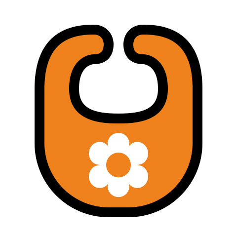 Orangefarbenes Baby-Lätzchen mit Blümchenmotiv – steht für praktische & liebevolle Babyausstattung bei BabyLions

