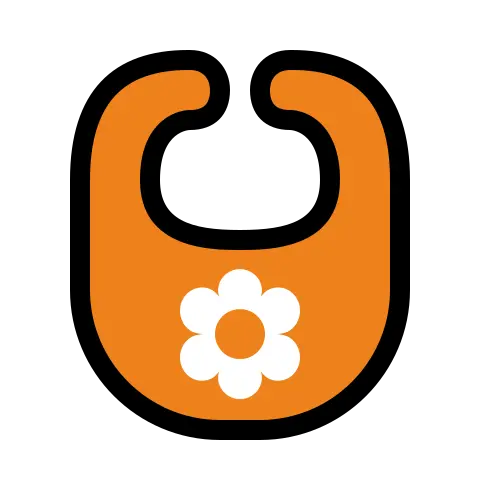 Orangefarbenes Baby-Lätzchen mit Blümchenmotiv – steht für praktische & liebevolle Babyausstattung bei BabyLions
