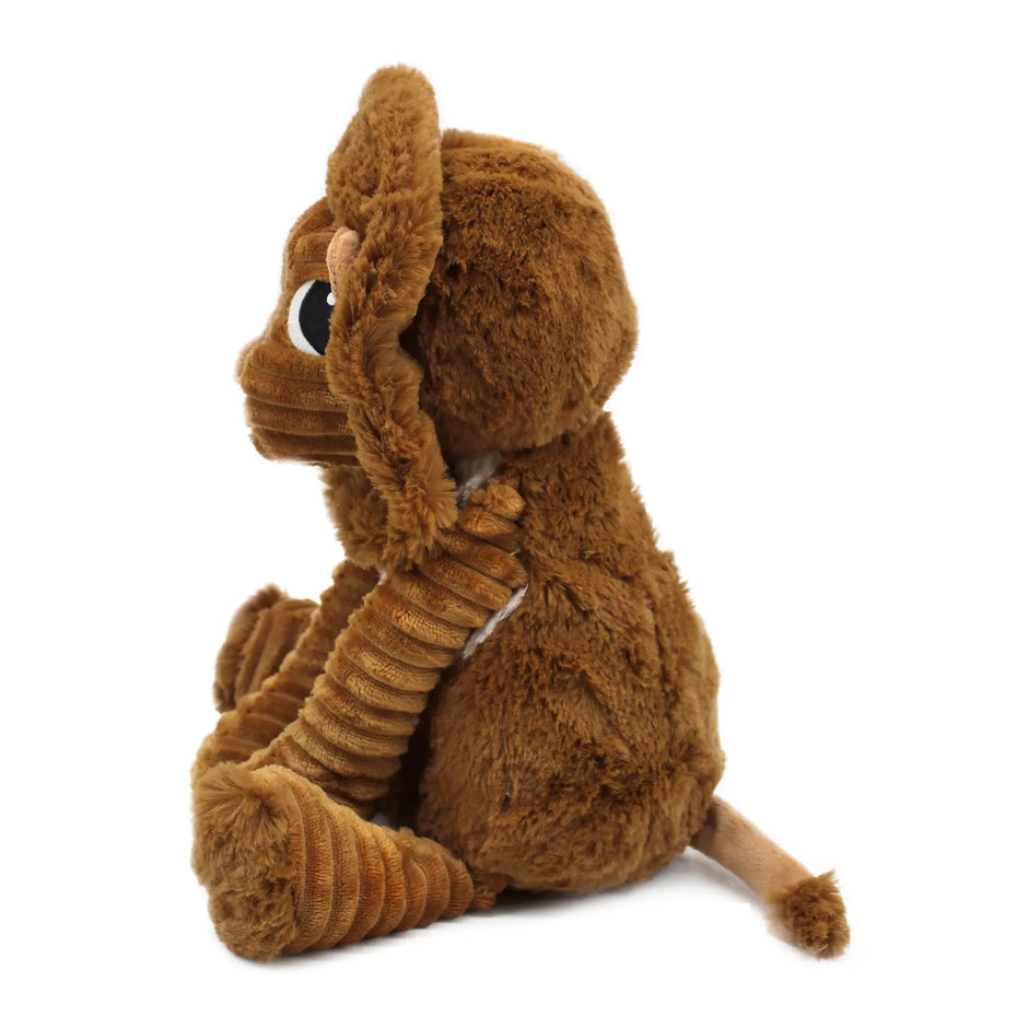 Braunes Löwe Plüschtier in Seitenansicht mit flauschiger Mähne