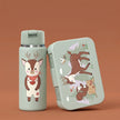 Lunchbox und Thermo Trinkflasche Kinder Set Reh mit 650 ml Brotdose und 200 ml Edelstahlflasche