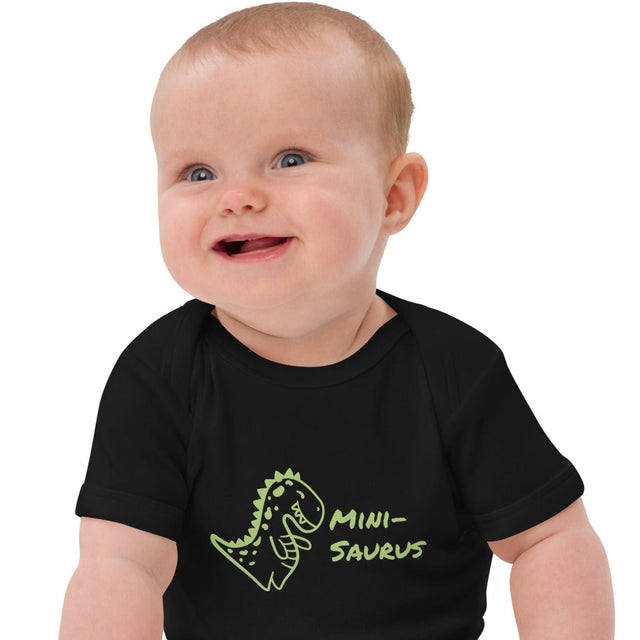 Mini - Saurus – Schwarzer Bio - Babybody für Dino - Fans - Babylions