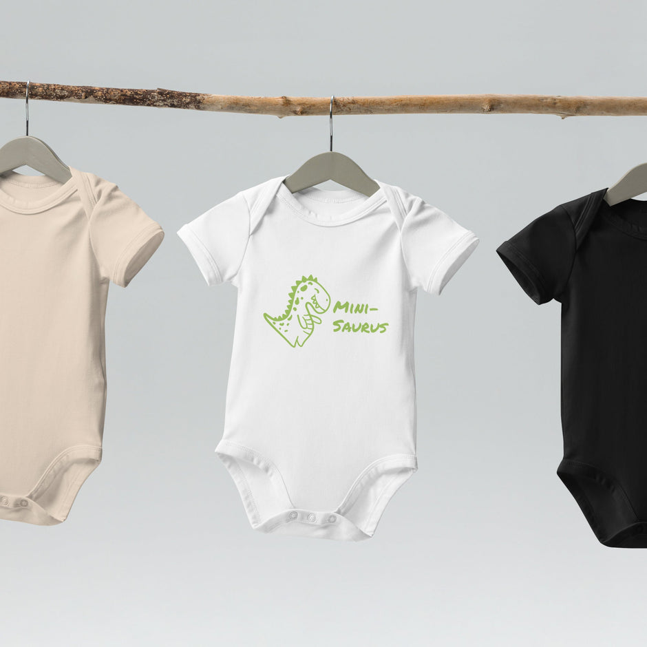 Mini - Saurus – Schwarzer Bio - Babybody für Dino - Fans - Babylions