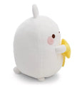 MOLANG Kuscheltier 16 cm aus weißem Plüsch mit rosa Wangen und gelber Sternschnuppe – seitliche Profilansicht.