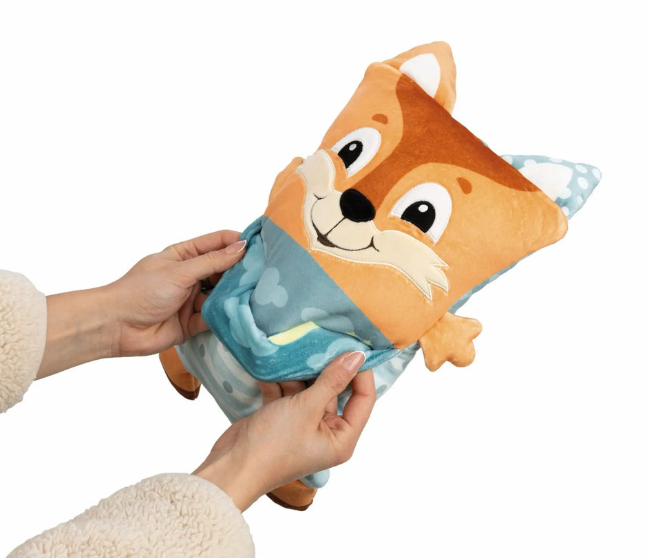 Wendefunktion des NICI Cosidoos Fuchs Kuscheltiers mit weichem Schlafanzug