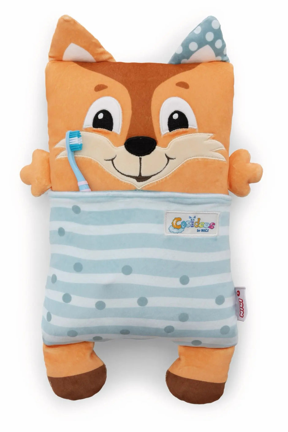 NICI Cosidoos Fuchs mit Aufbewahrungstasche für eine Kinderzahnbürste