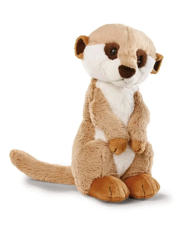 NICI Erdmännchen Kuscheltier 20 cm mit kuschelweichem beigem Fell, weißem Bauch, braunen Pfoten und niedlichem Gesicht in sitzender Haltung.
