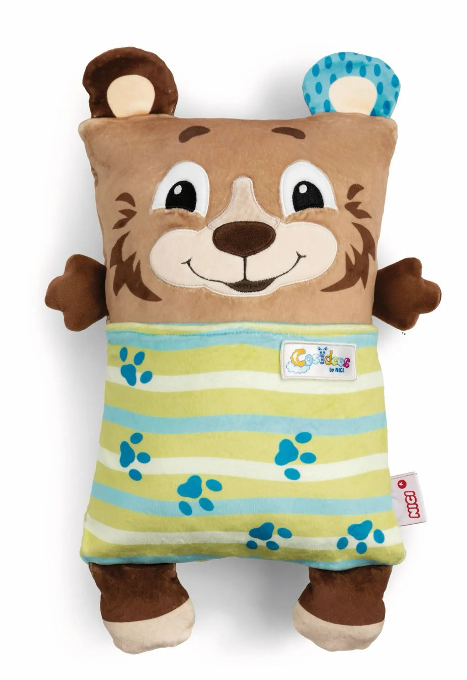 NICI Kuscheltier Bär mit Wendefunktion und fröhlichem Gesicht