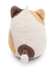 Rückansicht der NICI mymochi Plüschkatze Angy mit cremeweißem Fell und braunem Schwanz