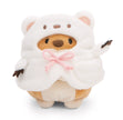 NICI mymochi Kuscheltier Hiro im weißen Bärenkostüm mit rosa Schleife, brauner Nase und kleinen Bärenohren.