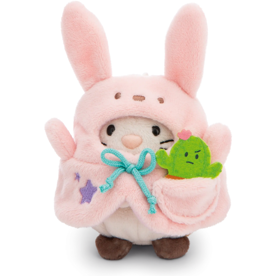 NICI mymochi Katze Angy im rosa Hasenkostüm mit grünem Kaktus als kuscheliges Geschenkset