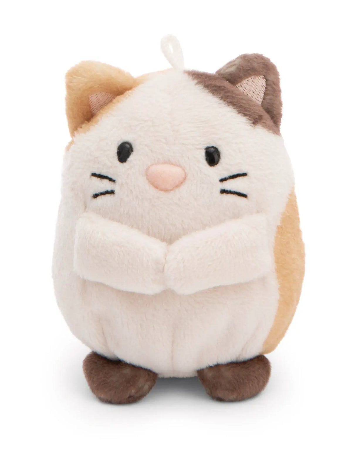 NICI mymochi Katze Angy als weiches Plüschtier in Cremeweiß mit braun-beigen Ohren und Pfoten