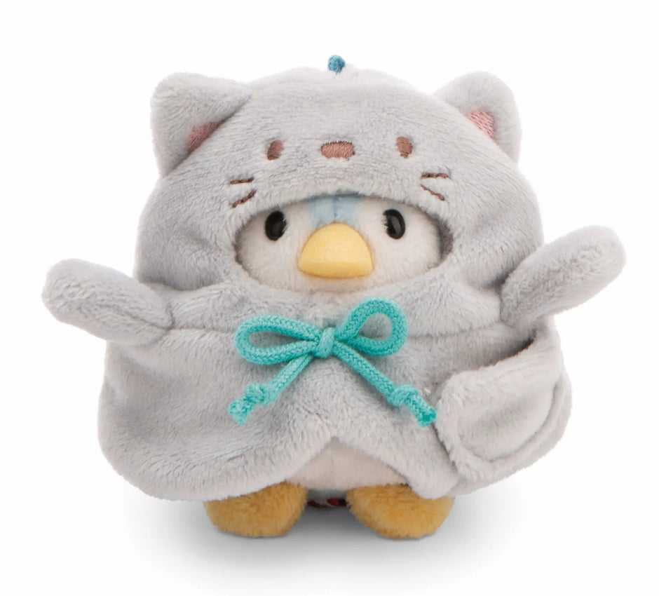 Kuscheltier Pinguin Waddle von NICI mymochi mit abnehmbarem Katzenkostüm in Grau