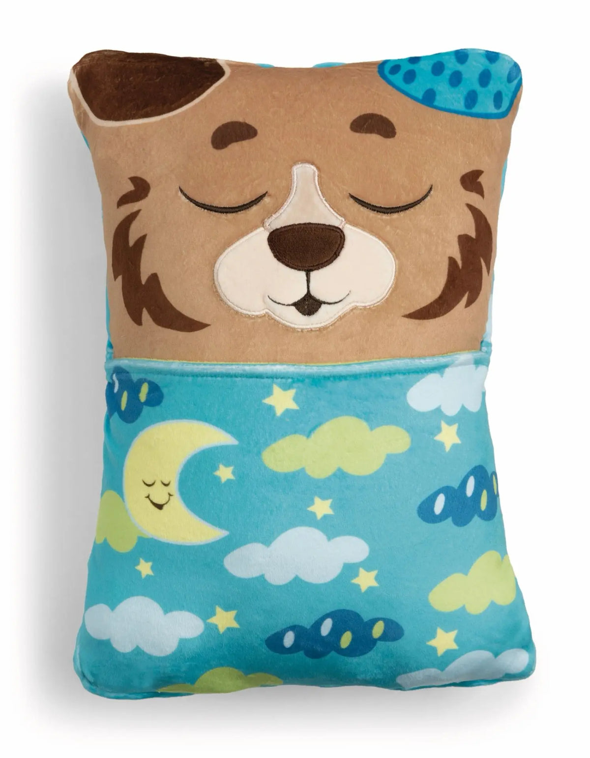 NICI Wendekuscheltier Bär mit geschlossenen Augen und Mondmotiv