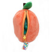 Geöffnetes 2-in-1 Pfirsich Plüschtier mit versteckter grüner Schildkröte