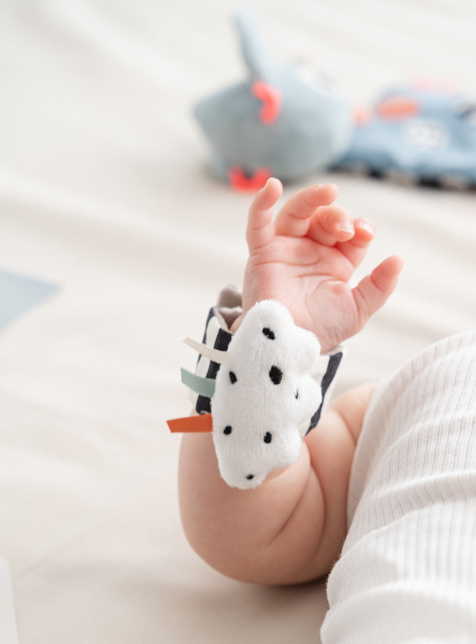 Rasselarmband für Babys – Weiches Handgelenkspielzeug – Rosa oder Blau - Babylions