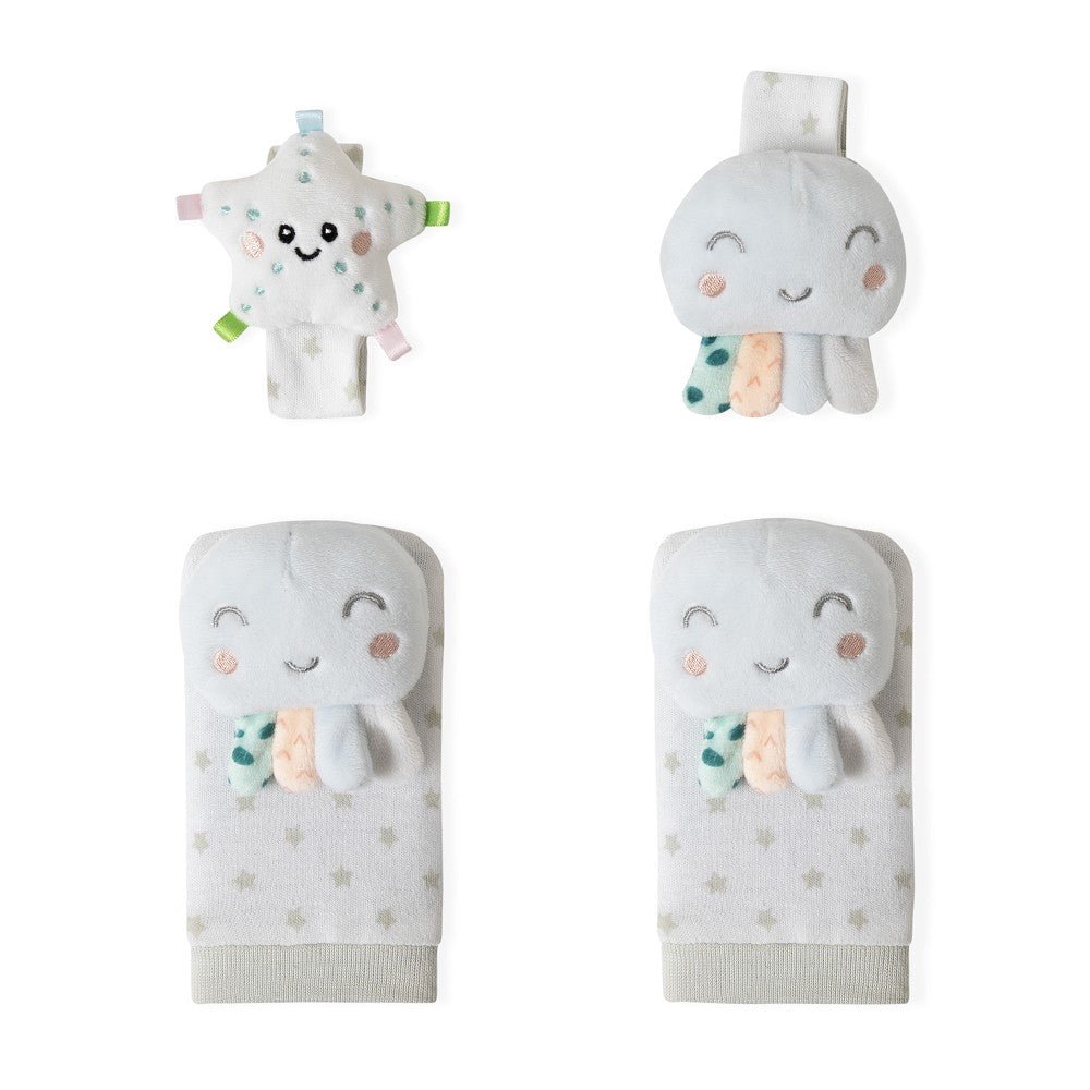 Rasselarmband Set für Babys – Löwe oder Krake - Babylions