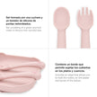 Real Madrid Baby Silikon Besteck Set mit Löffel und Gabel in Rosa, offizielles Lizenzprodukt, BPA frei, für Beikost und Babys ab 6 Monaten
