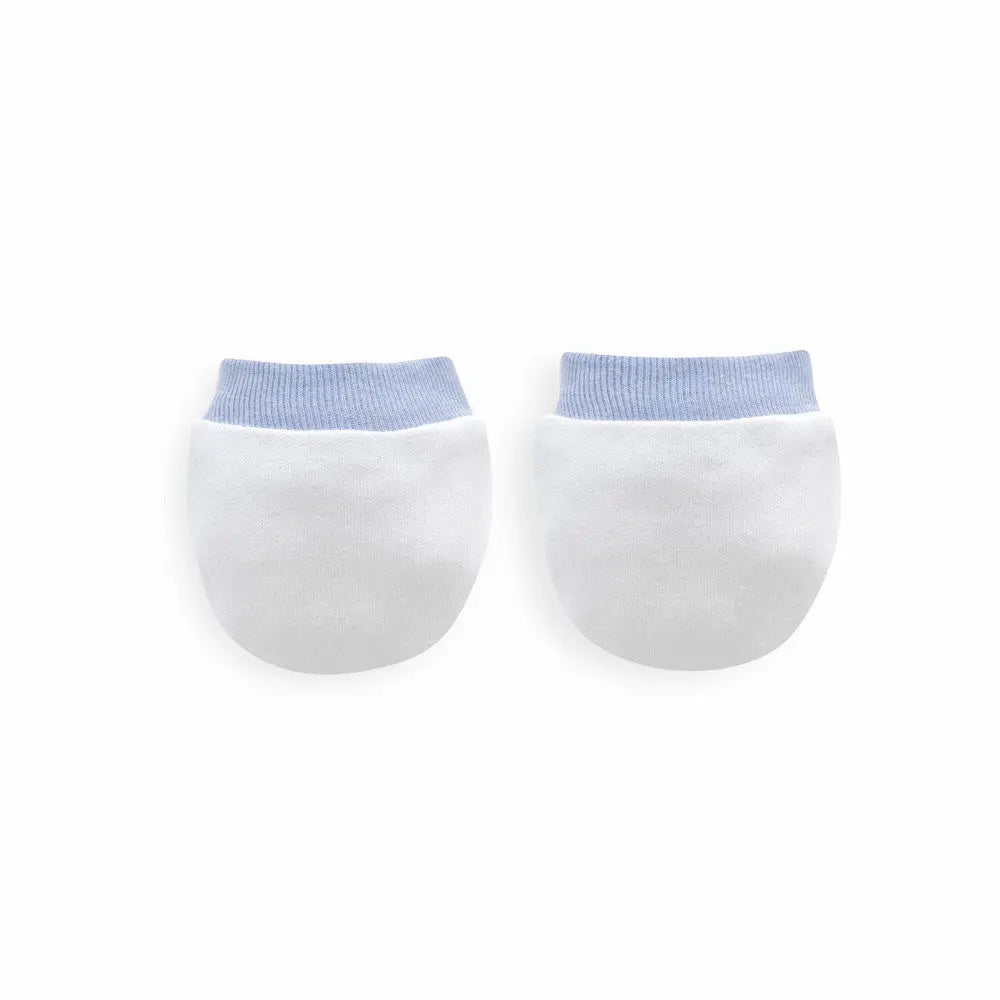 Baby Fäustlinge blau weich mit Bündchen für Neugeborene