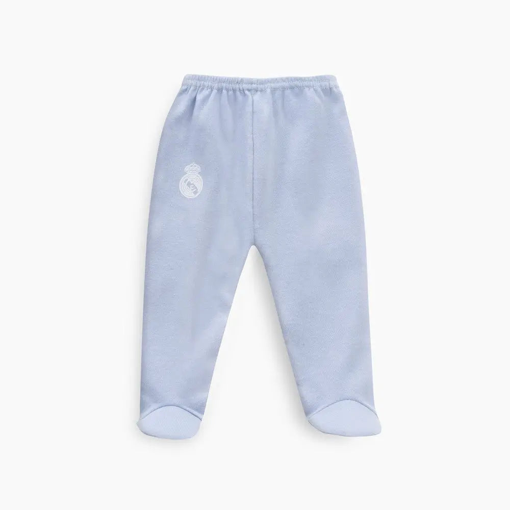 Baby Hose blau weich mit Fuß Real Madrid für Neugeborene