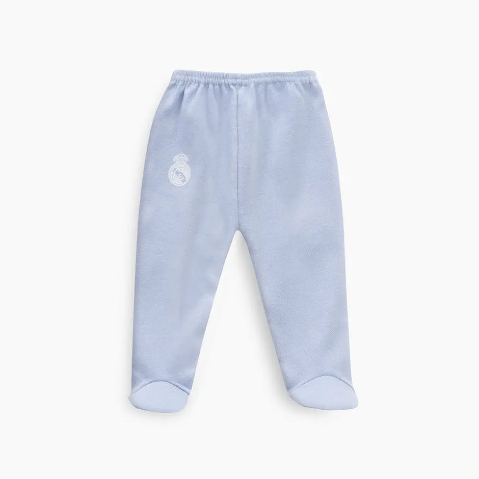 Baby Hose blau weich mit Fuß Real Madrid für Neugeborene