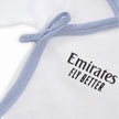 Baby Wickelshirt Detail Bindeband blau Real Madrid Aufdruck Emirates Fly Better