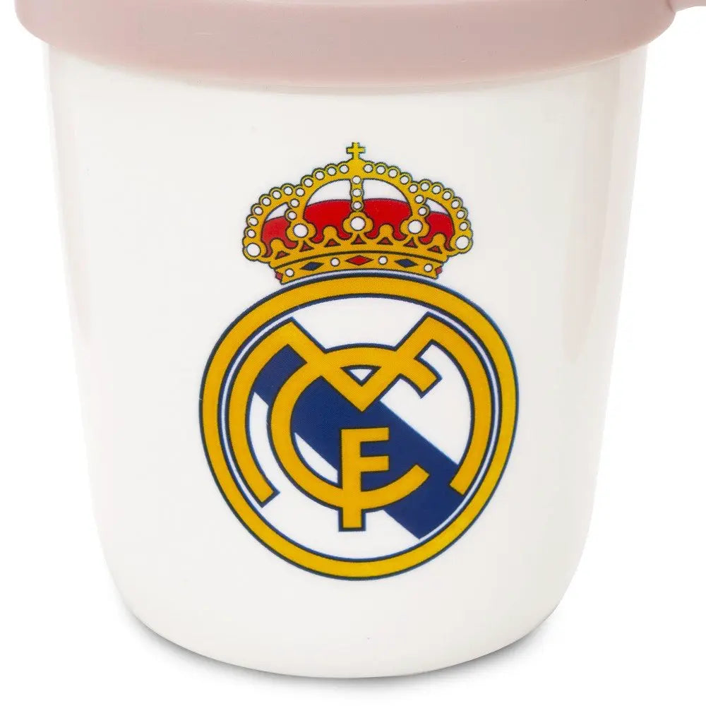 Detail Real Madrid Logo auf Baby Trinkbecher rosa BPA-frei