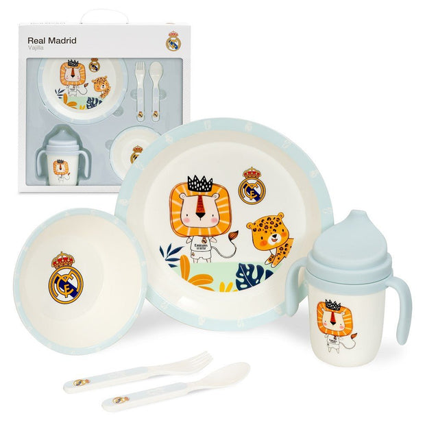 Real Madrid Baby Geschirrset 5 - teilig – Rosa oder Blau - Babylions