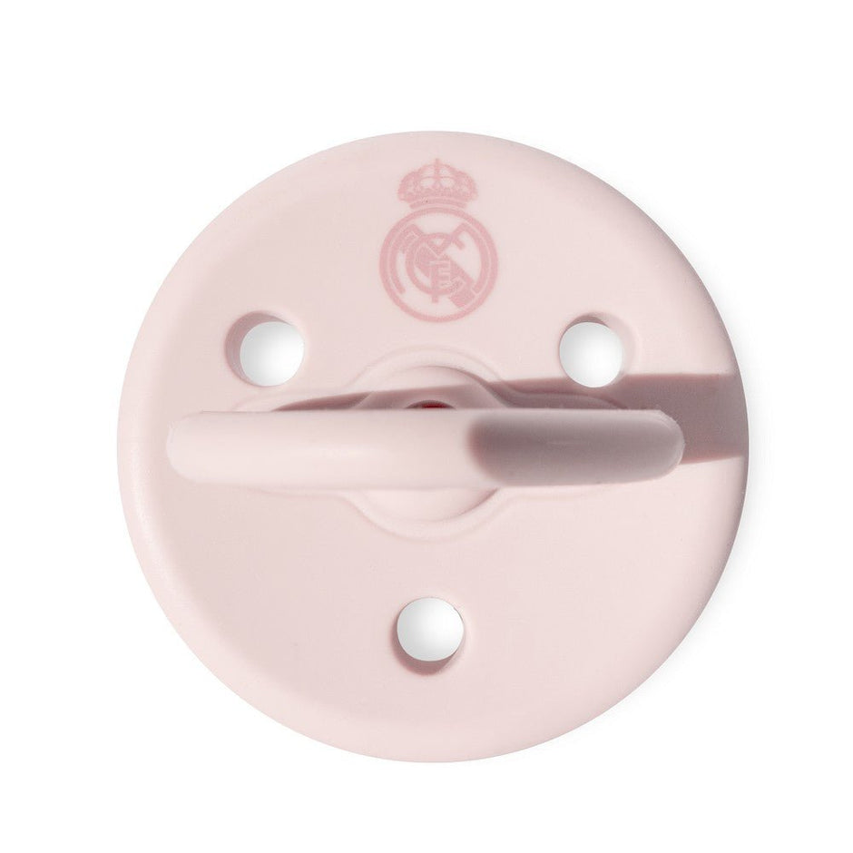 Real Madrid Schnuller aus Silikon rosa Unterseite mit Sauger