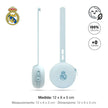 Schnullerhalter Real Madrid blau Silikon Maße 12x6x5 cm mit Schlaufe und Reißverschluss BPA frei hygienische Aufbewahrung