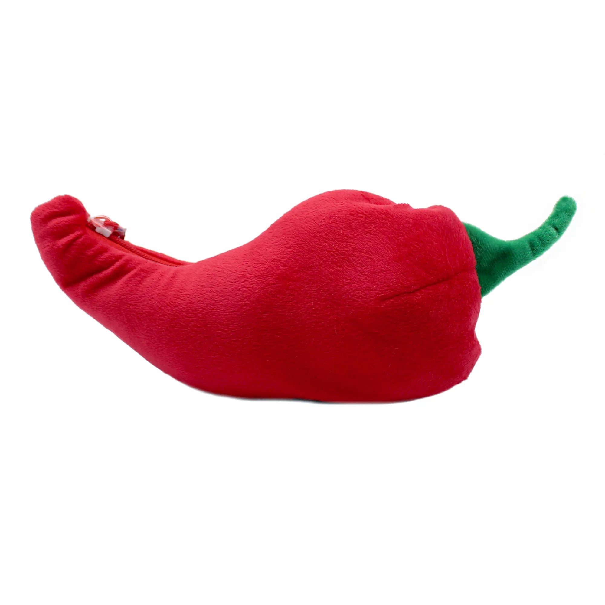 Rote Chili als weiches 2-in-1 Kuscheltier aus Plüsch mit Reißverschluss