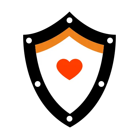 Illustration eines Schutzschilds mit Herzsymbol – steht für Sicherheit, Vertrauen und Fürsorge bei BabyLions