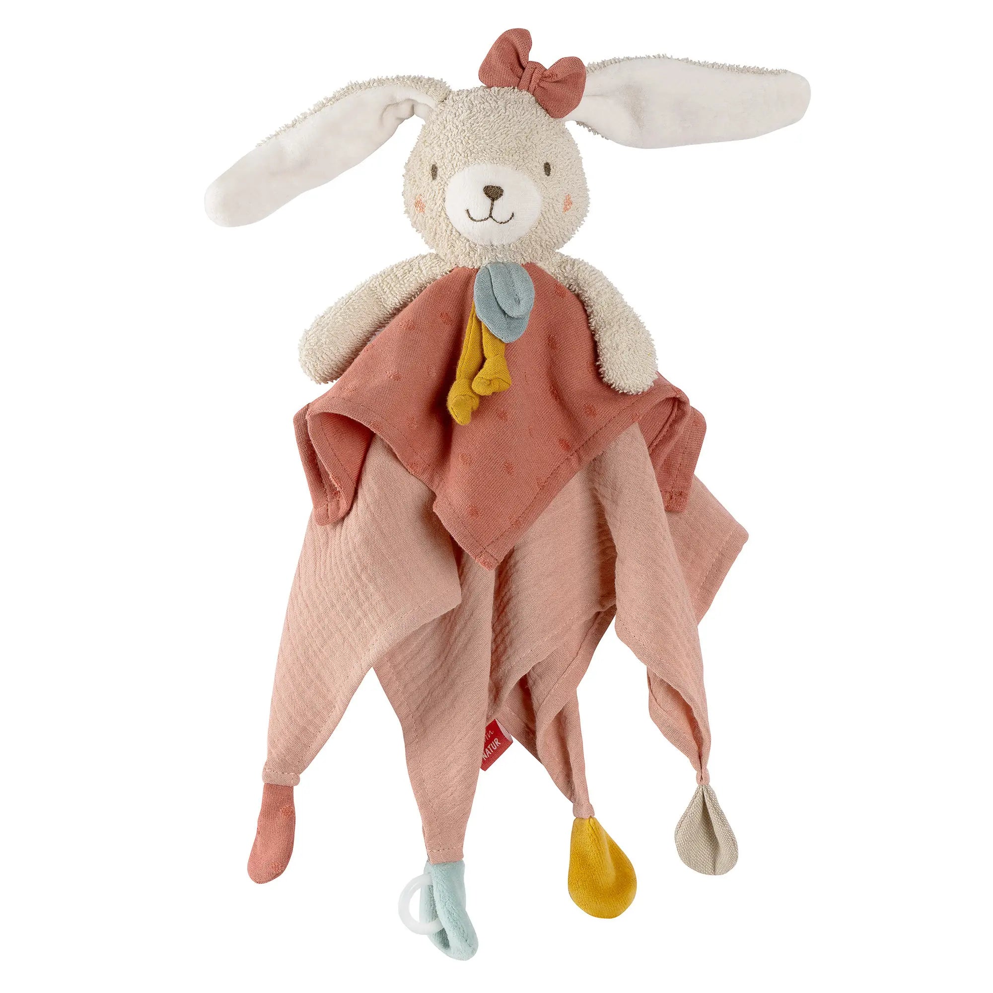Baby Schmusetuch Hase rosa – kuscheliges Schnuffeltuch für Babys, weiches Einschlaf- und Beruhigungstuch