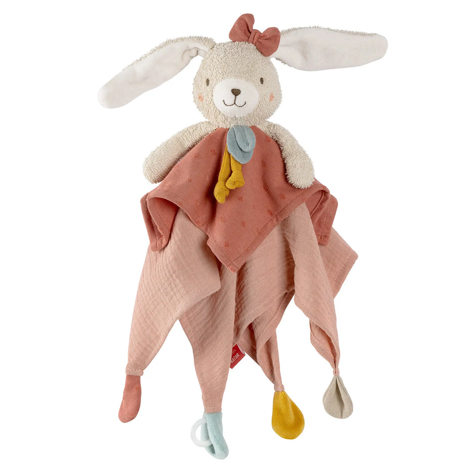 Baby Schmusetuch Hase rosa – kuscheliges Schnuffeltuch für Babys, weiches Einschlaf- und Beruhigungstuch