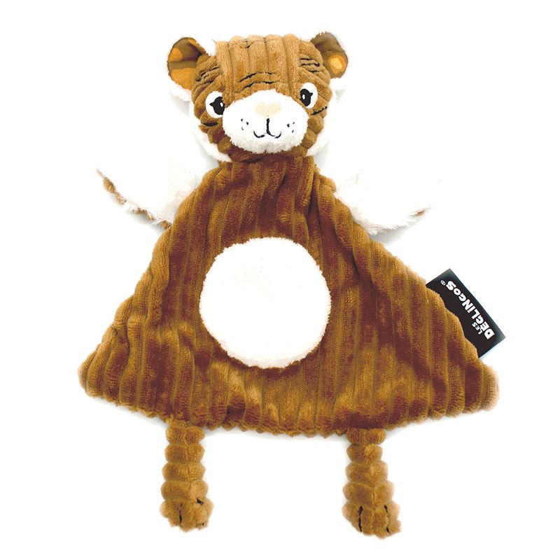 Braunes Schmusetuch Tiger für Babys – weiches Kuscheltuch mit Tierkopf
