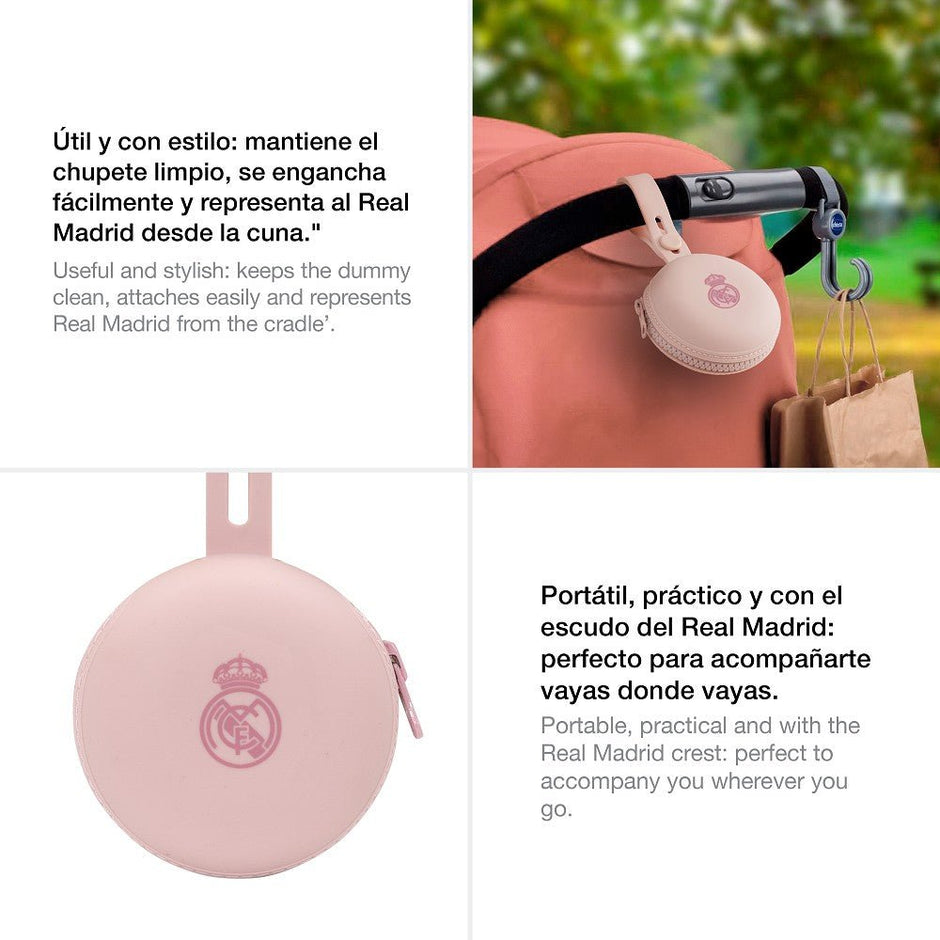 Schnullerhalter Real Madrid aus Silikon – Blau/Rosa - Babylions