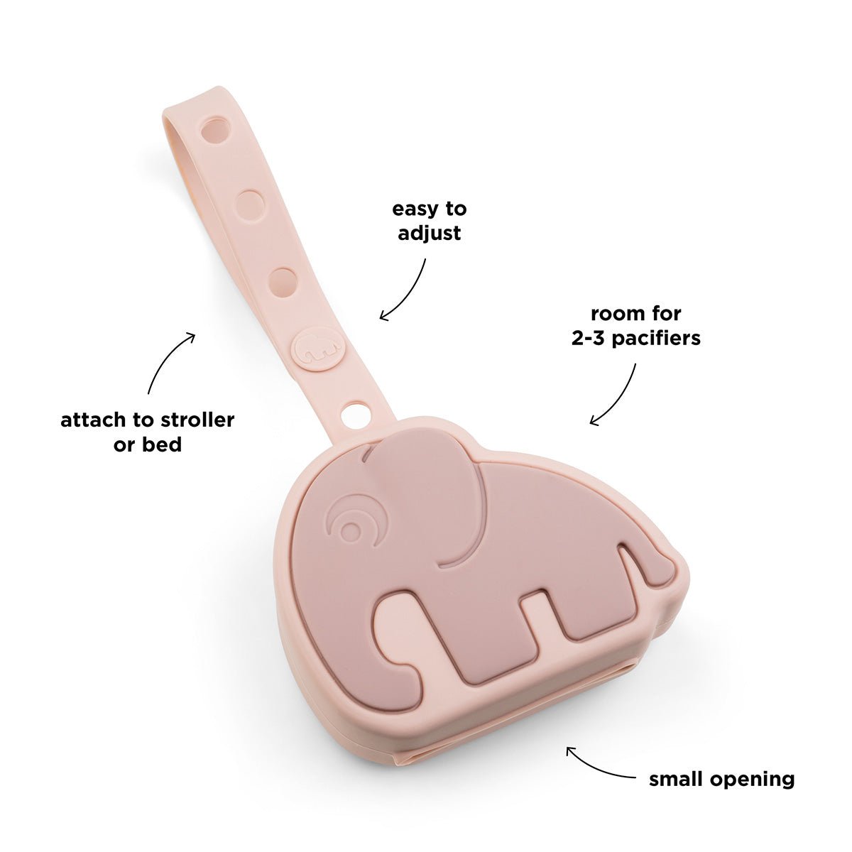 schnullertäschchen aus silikon - elphee - rosa - Babylions