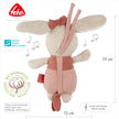 Baby Spieluhr Hase rosa aus Bio-Baumwolle – Rückseite mit Reißverschluss, Musikwerk und Größe ca. 19 cm