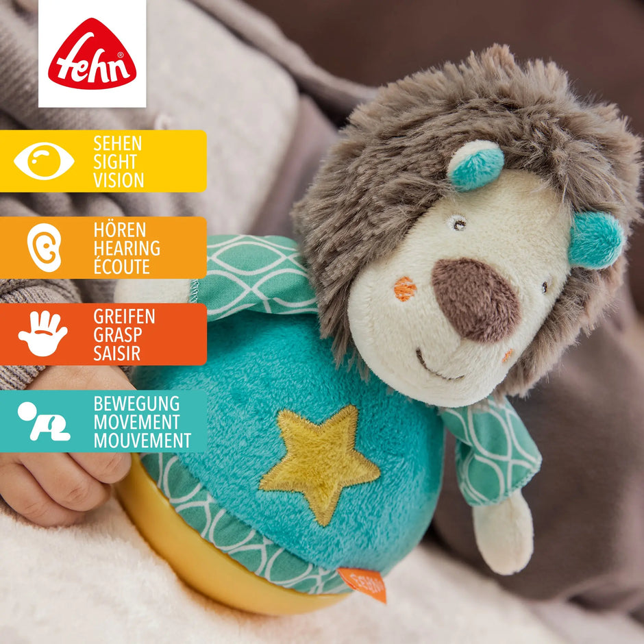 Baby Stehaufmännchen Löwe – Motorikspielzeug fördert Sehen, Hören, Greifen und Bewegung bei Babys