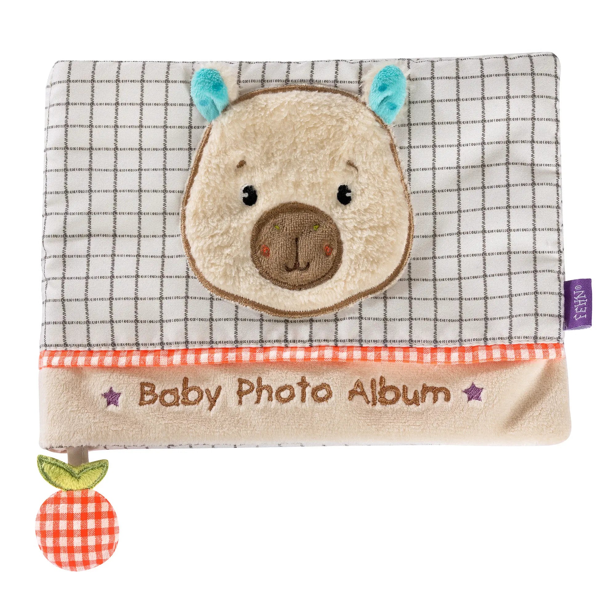 Stoffbuch Baby Fotoalbum Capybara von Fehn weiches Kuschelalbum für erste Erinnerungen