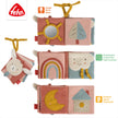 Stoffbuch Baby Hase rosa – Fühlbuch mit Spiegel, Knisterpapier und Quietsche für sensorische Entwicklung