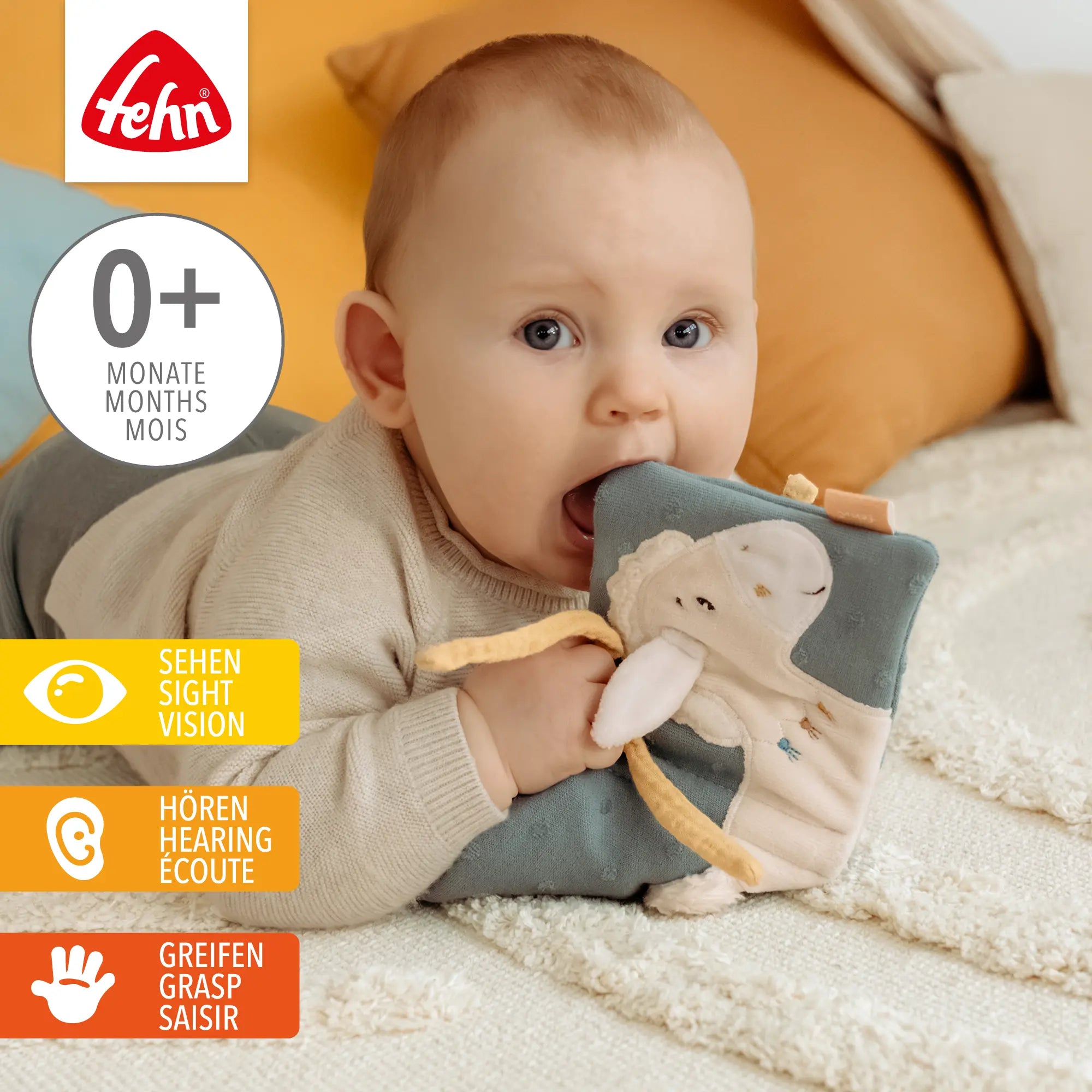 Baby Stoffbuch Pferd natur zum Greifen, Fühlen und Entdecken – fördert Sinne und Motorik ab 0 Monaten
