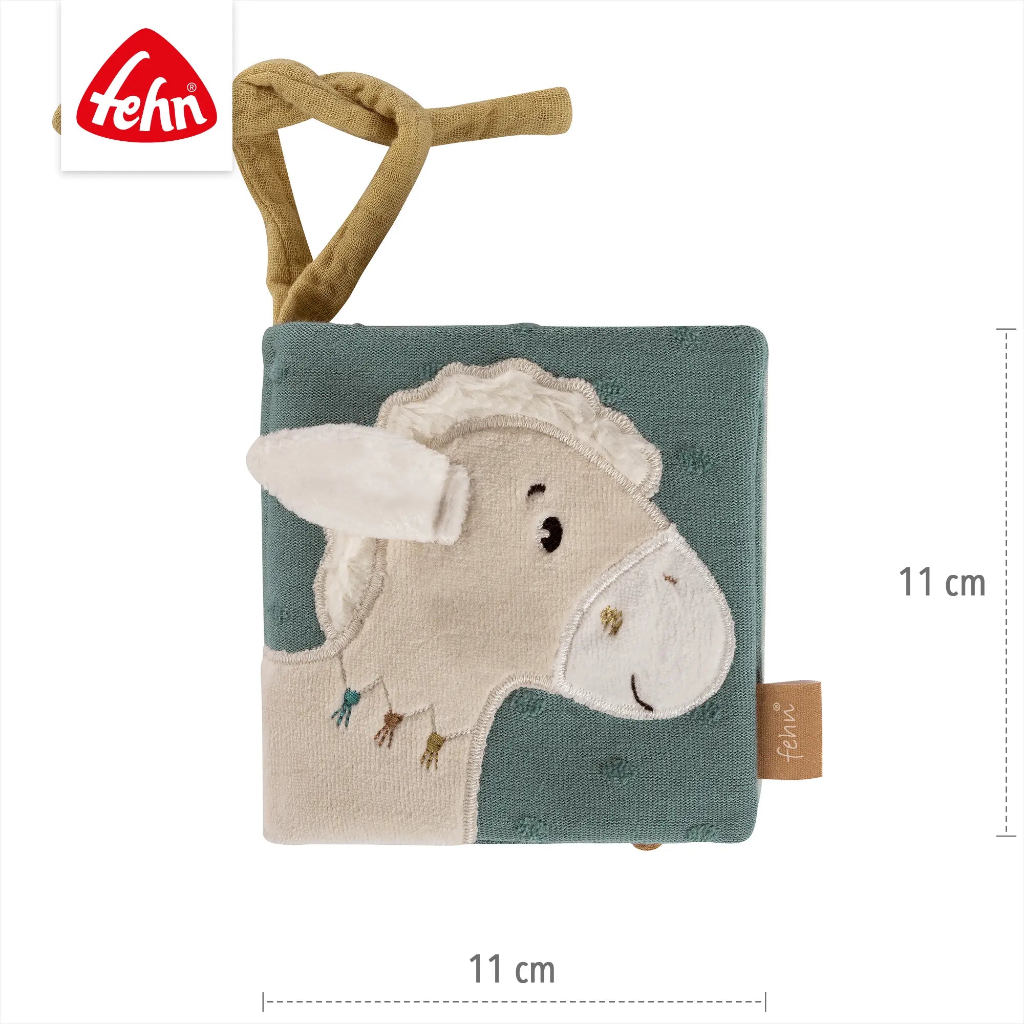 Baby Stoffbuch Pferd natur 11 cm – kompaktes Fühlbuch zum Greifen und Entdecken ab 0 Monaten