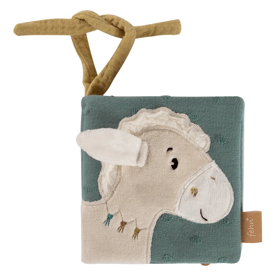 Baby Stoffbuch Pferd natur zum Aufhängen – weiches Fühlbuch für Babys ab 0 Monaten
