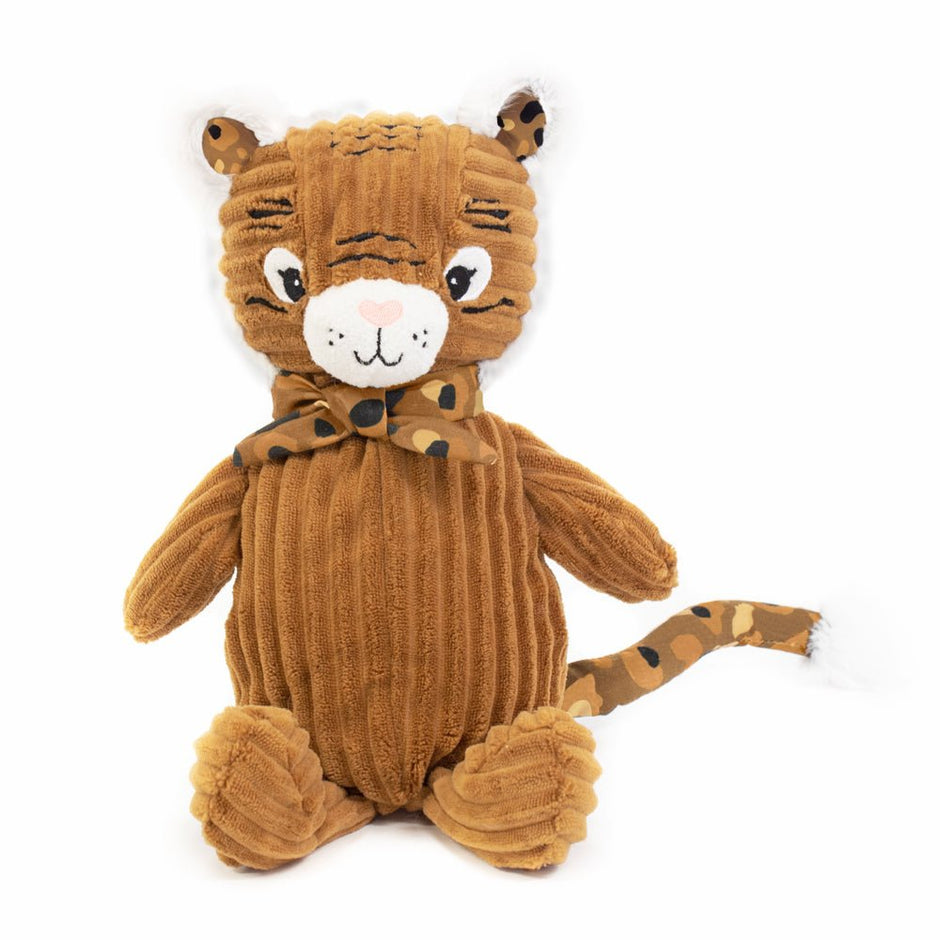 Tiger Kuscheltier mit Geschenk-Spardose für Babys