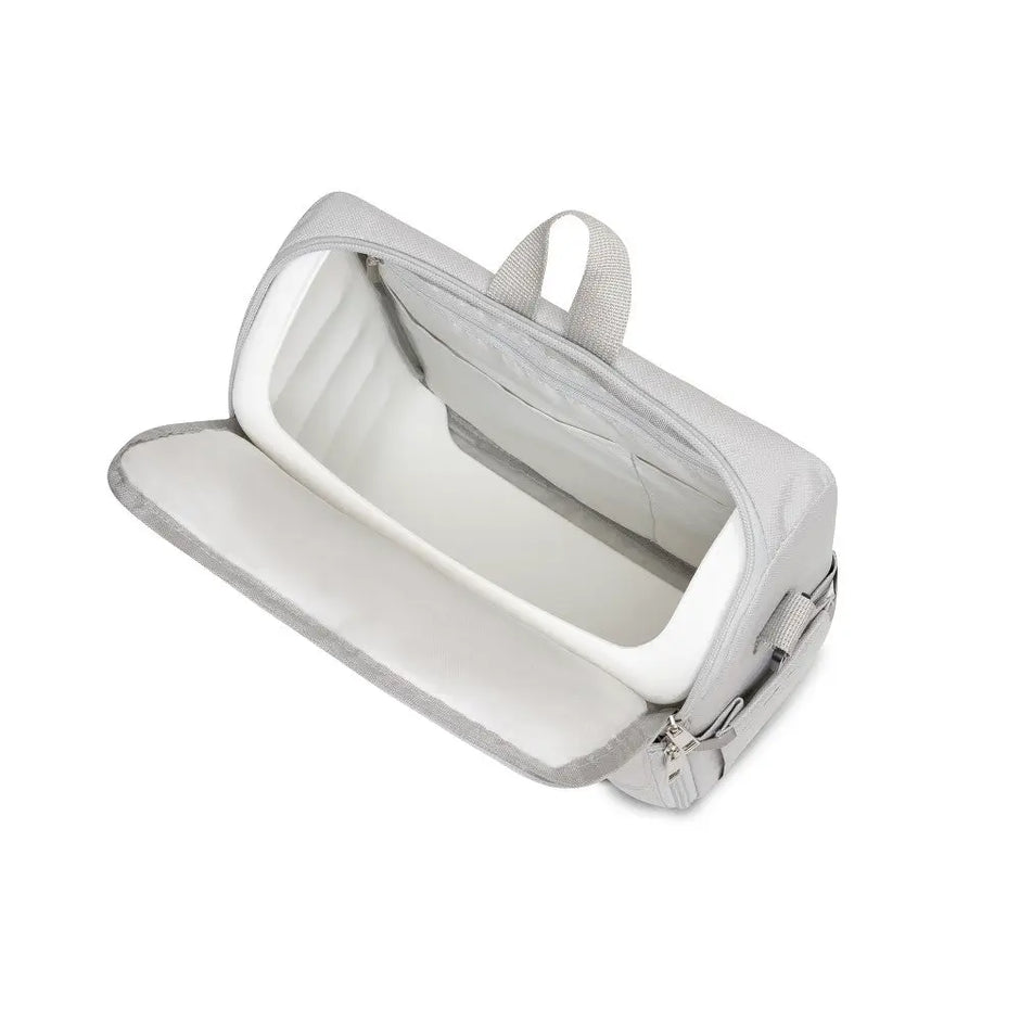 Tragbarer Reise-Hochstuhl Real Madrid Baby mit Tasche – Innenansicht gepolsterter Sitz grau