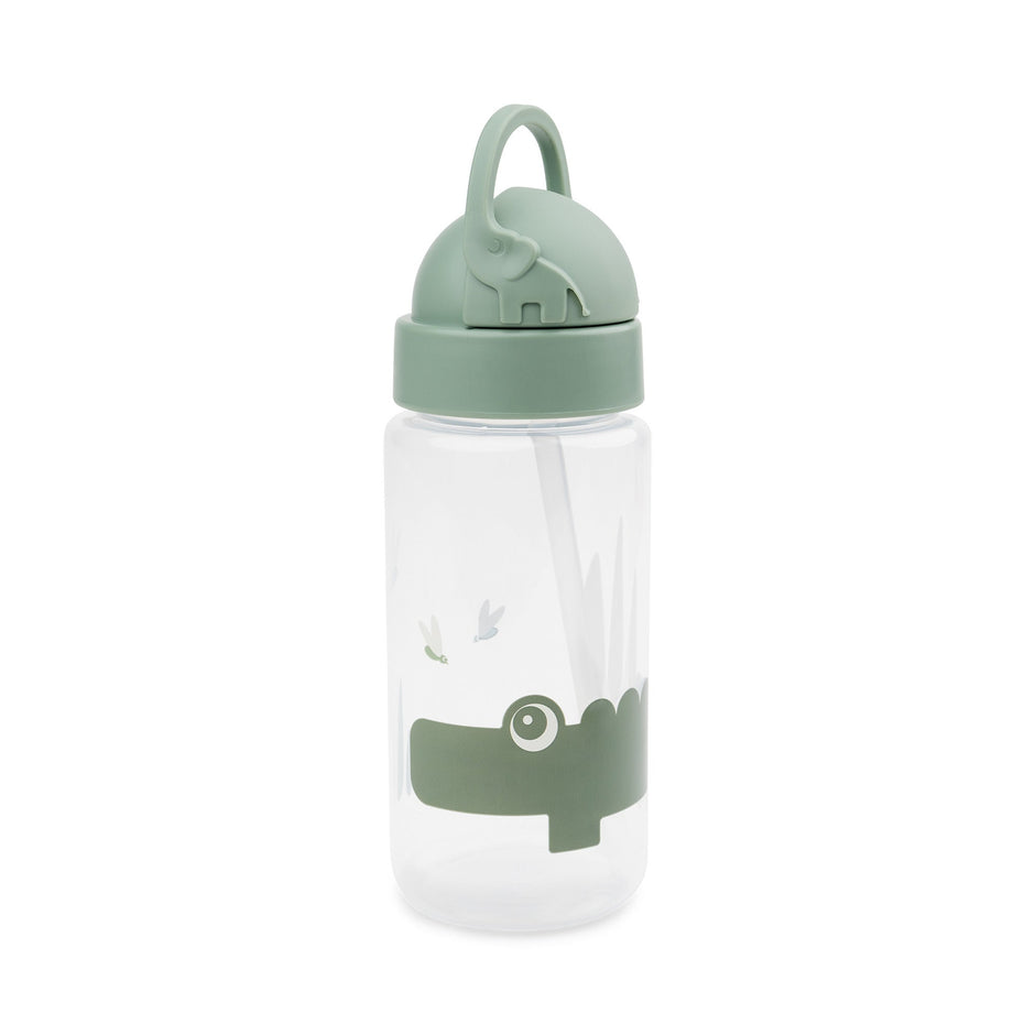 Trinkflasche mit Strohhalm – Grün & Pink - Babylions