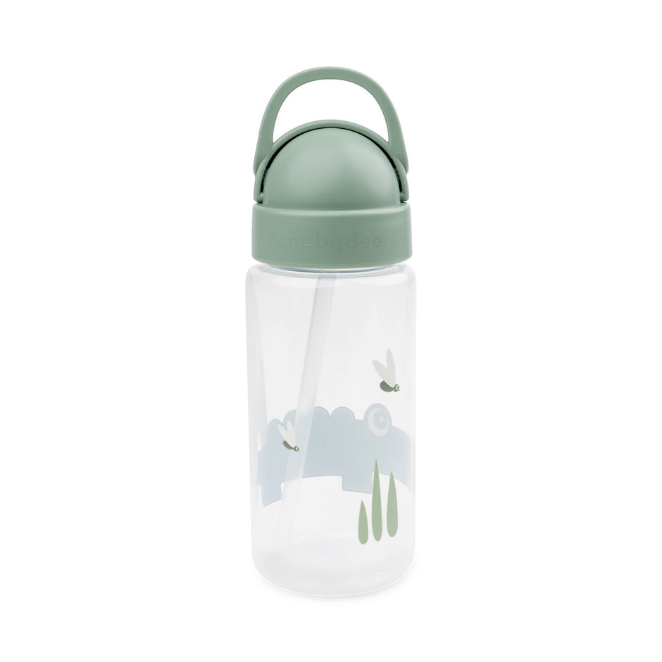 Trinkflasche mit Strohhalm – Grün & Pink - Babylions