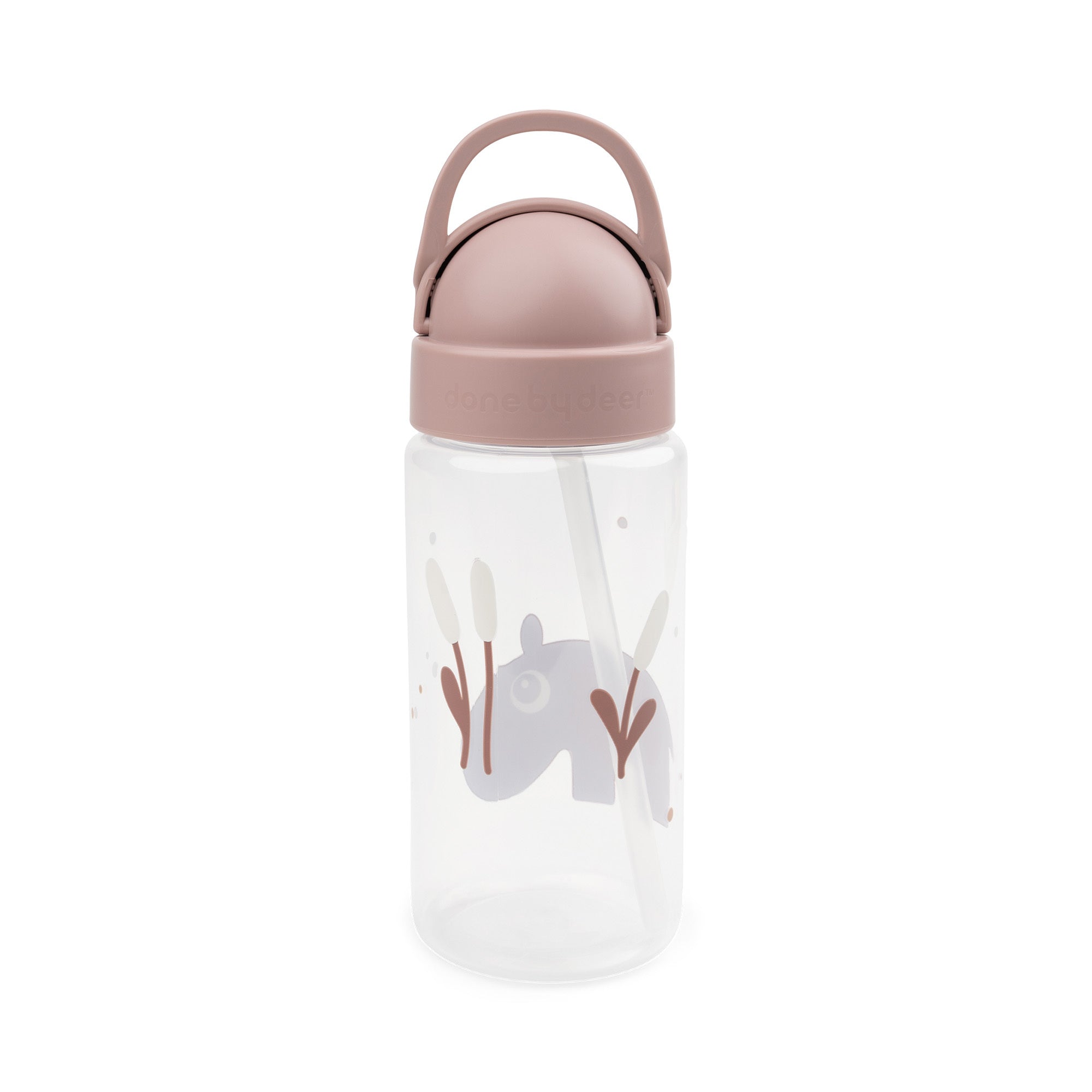 Trinkflasche mit Strohhalm – Grün & Pink - Babylions